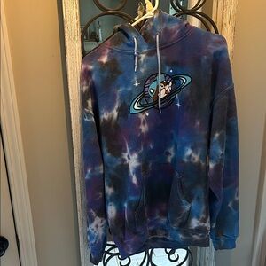 Men's Blue and Purple Graphic Hoodie